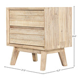 LH Home Gia 2 Drawer Nightstand - Light Driftwood