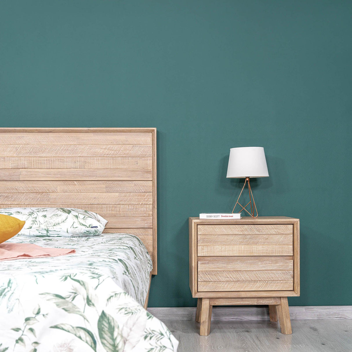 LH Home Gia 2 Drawer Nightstand - Light Driftwood