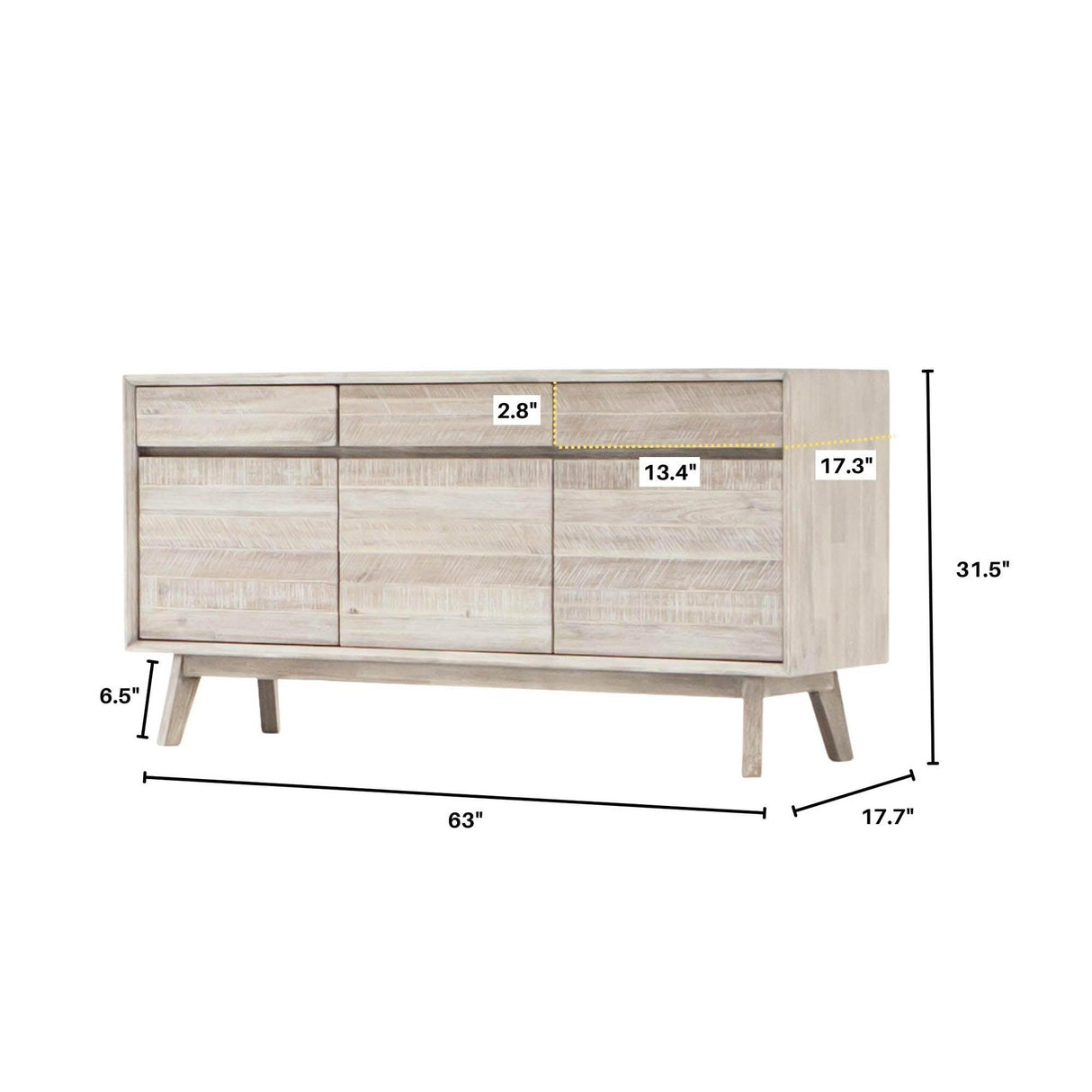 LH Home Gia Sideboard - Light Driftwood