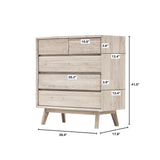 LH Home Gia 5 Drawer Chest - Light Driftwood