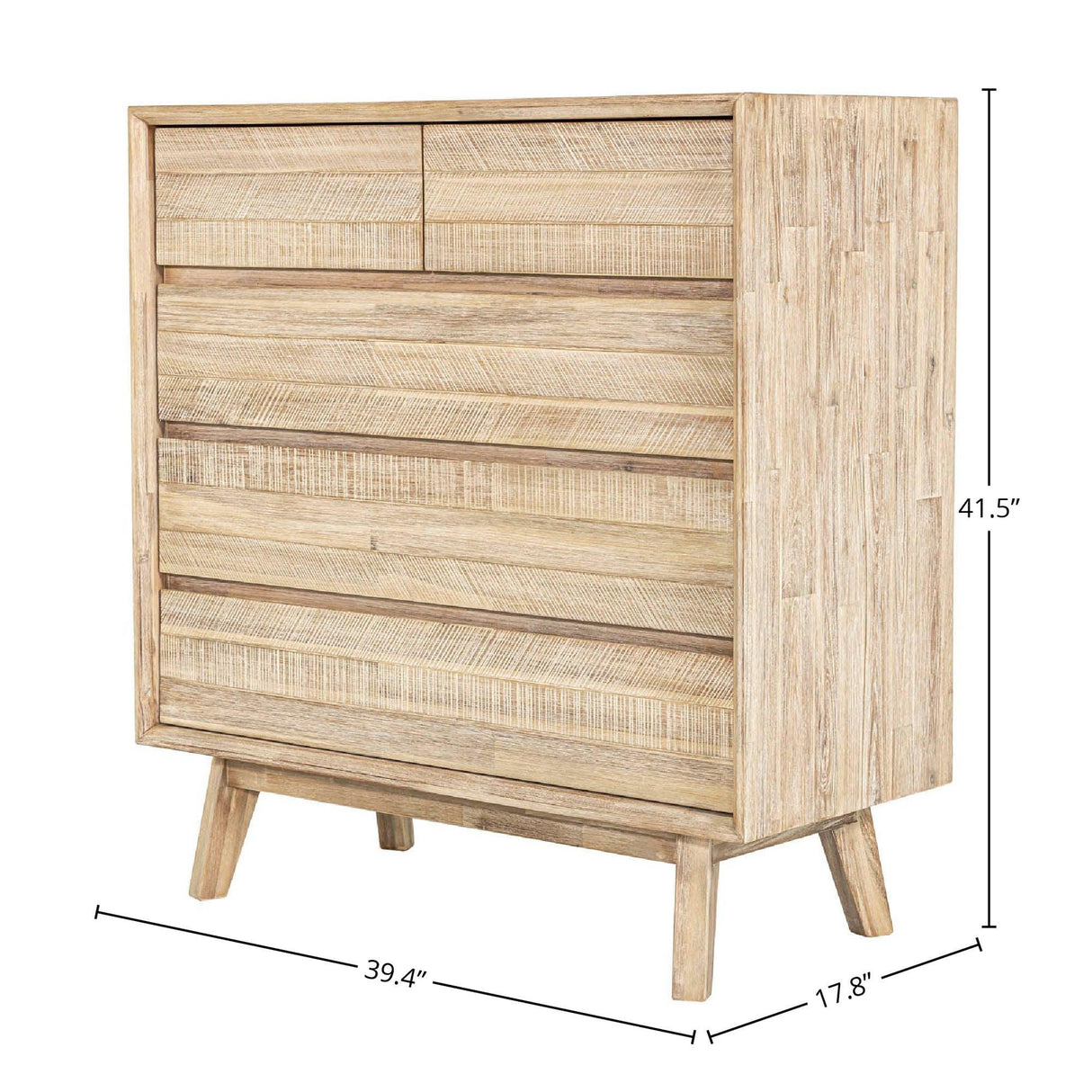 LH Home Gia 5 Drawer Chest - Light Driftwood