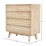 LH Home Gia 5 Drawer Chest - Light Driftwood