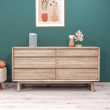 LH Home Gia 6 Drawer Dresser - Light Driftwood