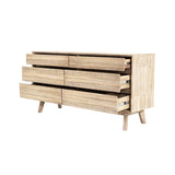 LH Home Gia 6 Drawer Dresser - Light Driftwood