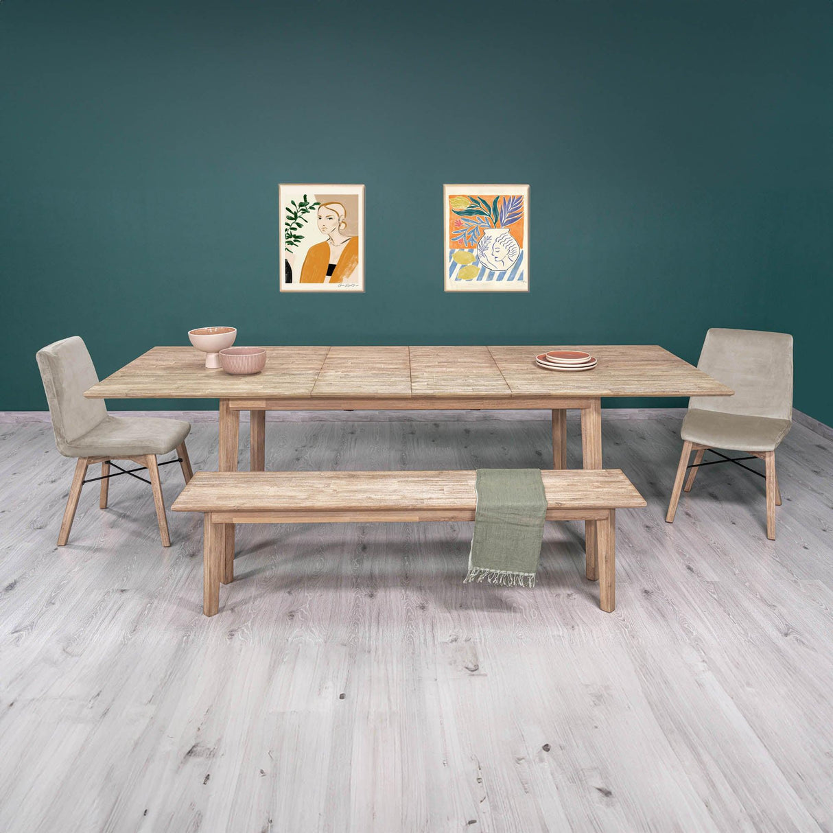 LH Home Gia Extension Dining Table - Light Driftwood
