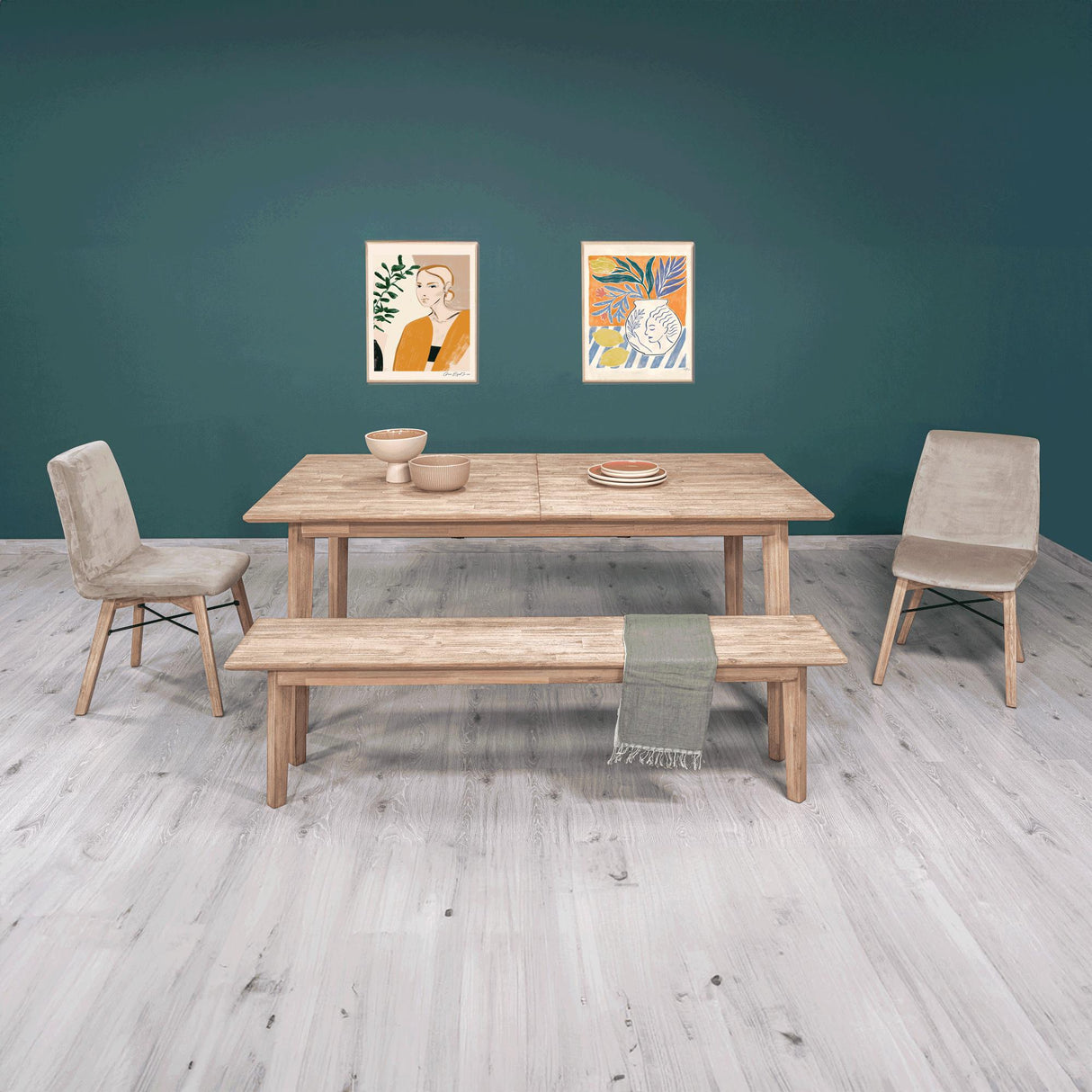 LH Home Gia Extension Dining Table - Light Driftwood