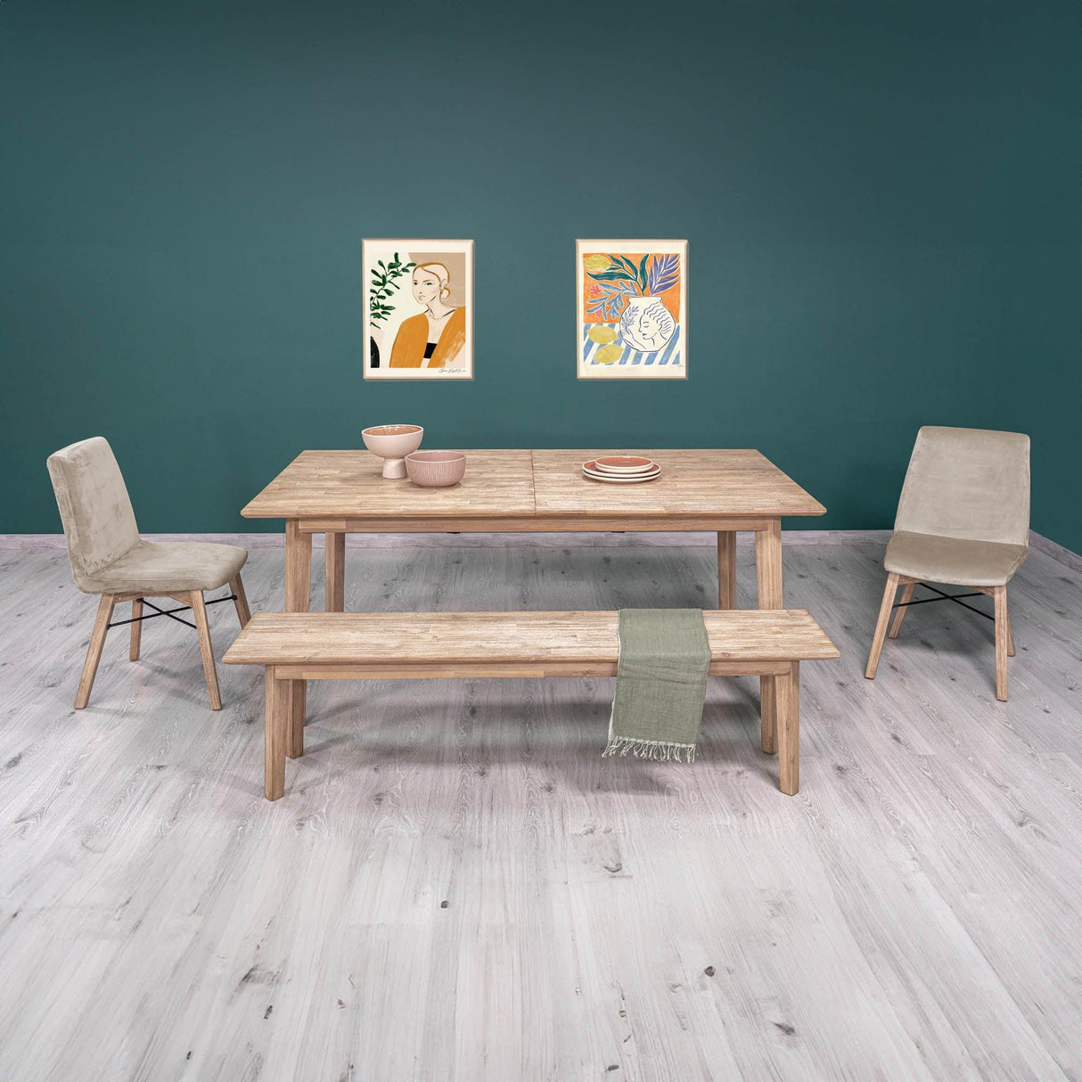 LH Home Gia Extension Dining Table 71/102" - Light Driftwood