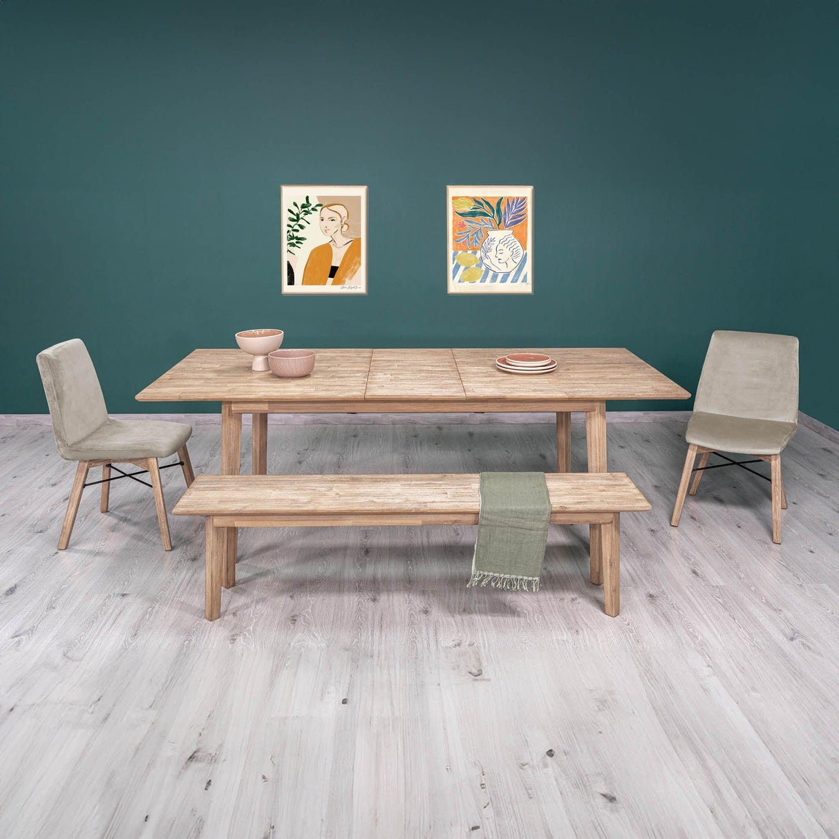 LH Home Gia Extension Dining Table 71/102" - Light Driftwood
