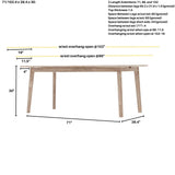 LH Home Gia Extension Dining Table 71/102" - Light Driftwood