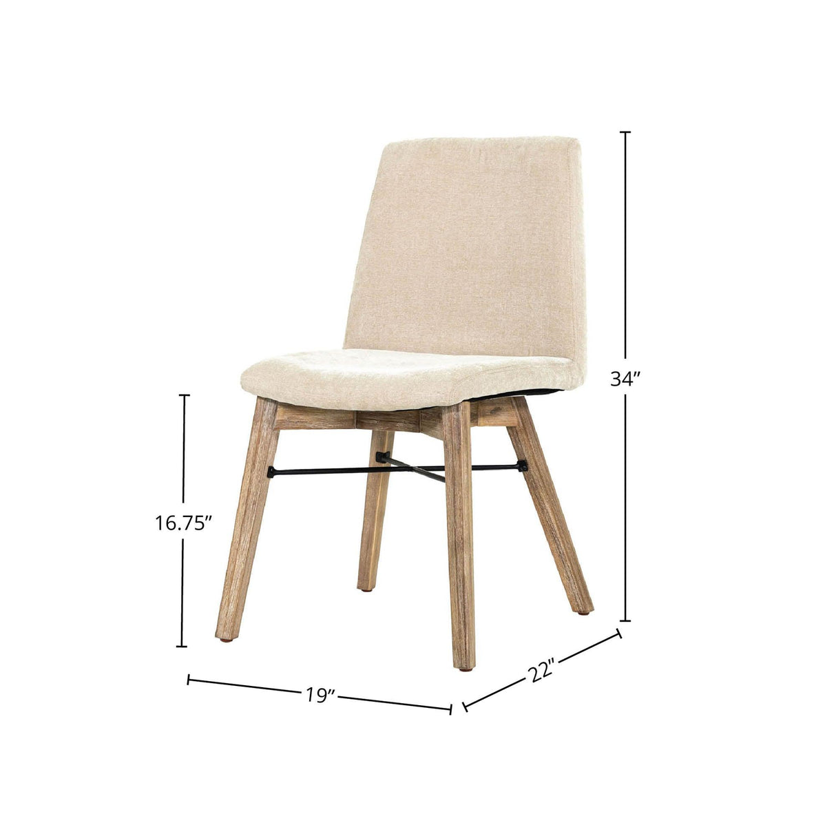 LH Home Gia Dining Chair - Light Driftwood - Sand