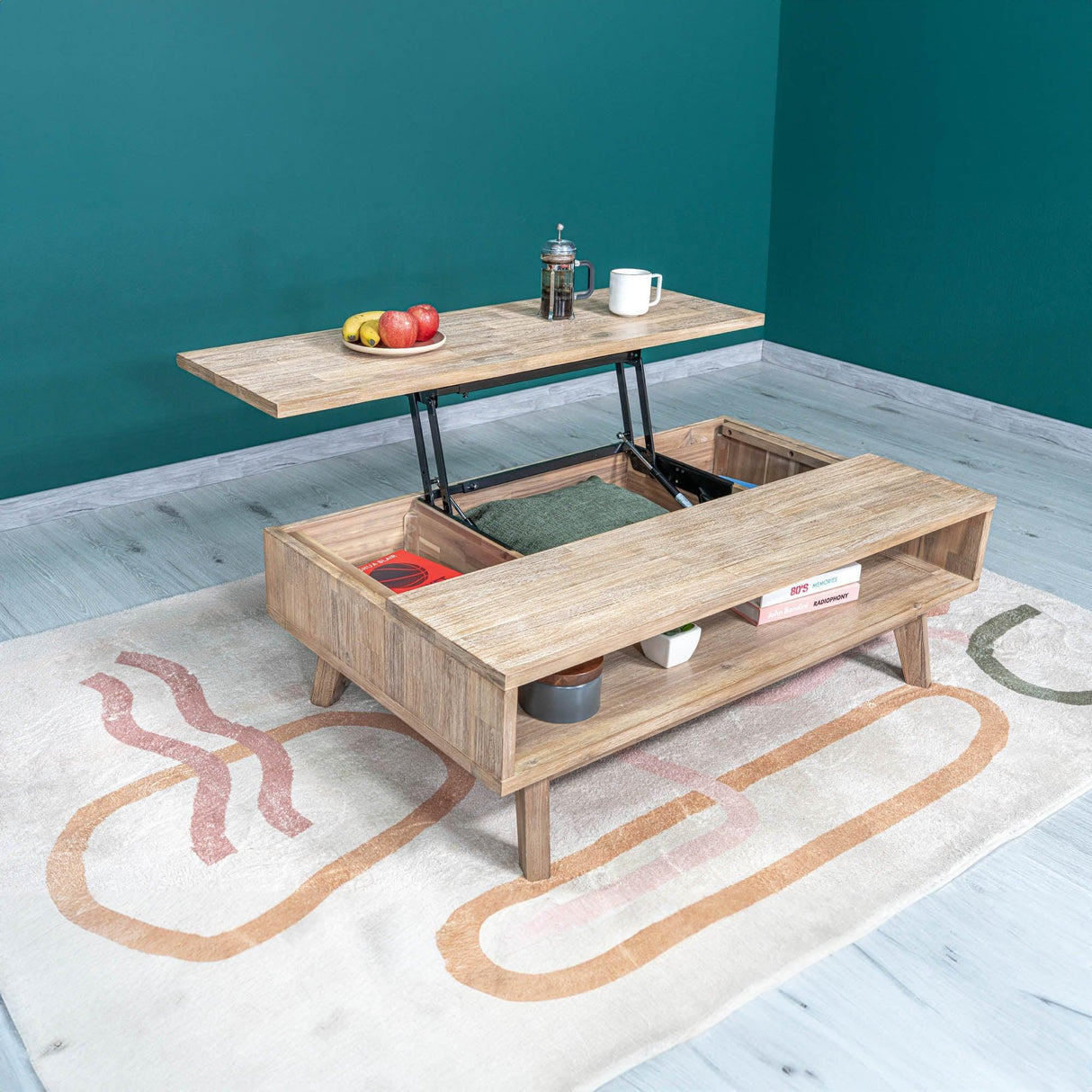 LH Home Gia Coffee Table w/ Lift Top - Light Driftwood