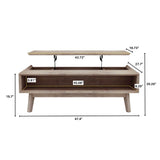LH Home Gia Coffee Table w/ Lift Top - Light Driftwood