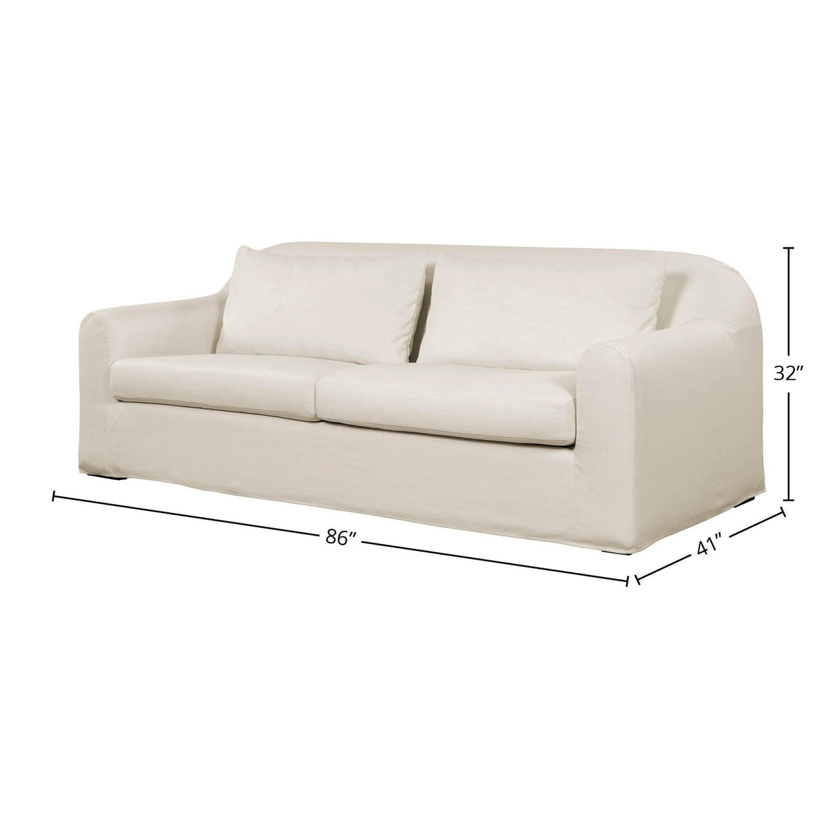 LH Home Harper Slipcover Sofa - Linen Ivory