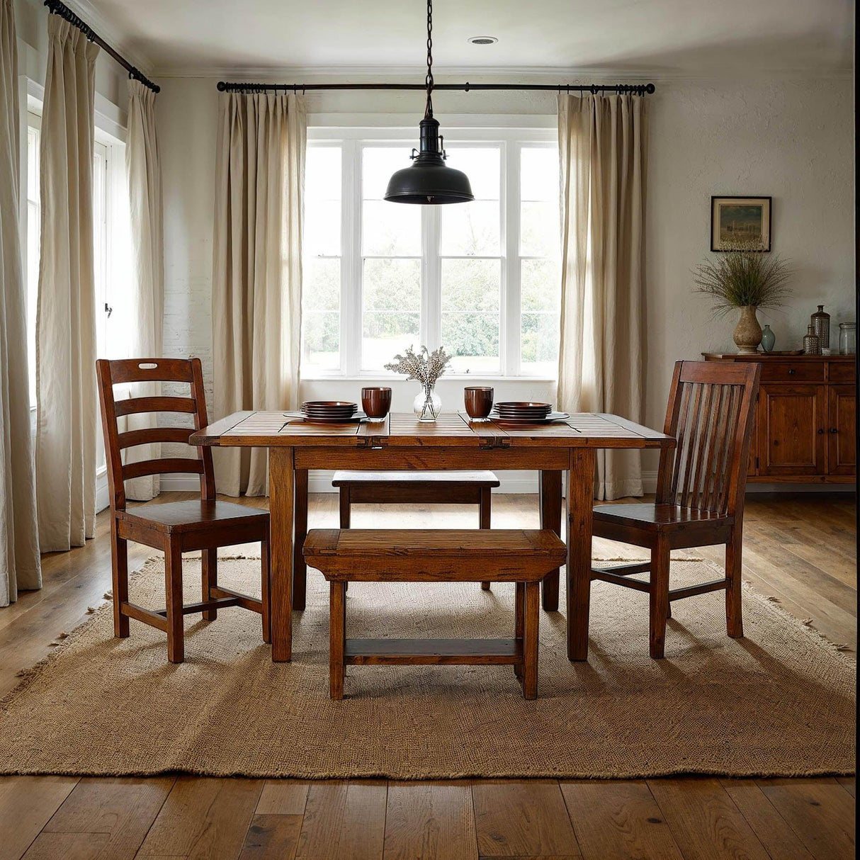 LH Home Irish Coast Small Extension Dining Table (47"/62") - African Dusk