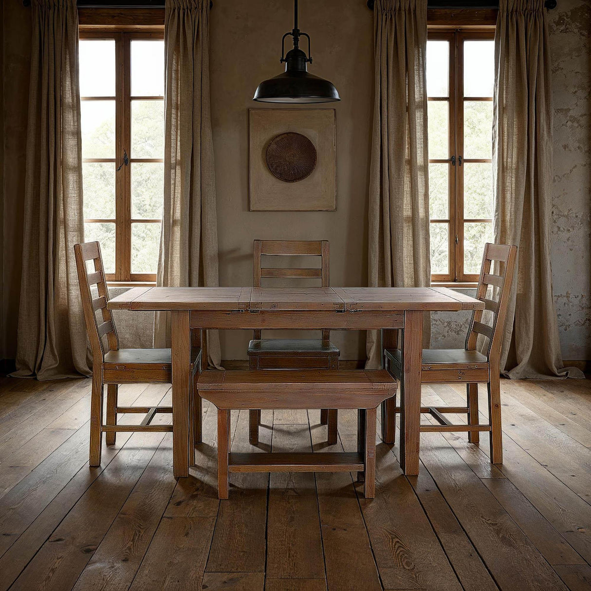 LH Home Irish Coast Small Extension Dining Table (47"/62") - Sundried
