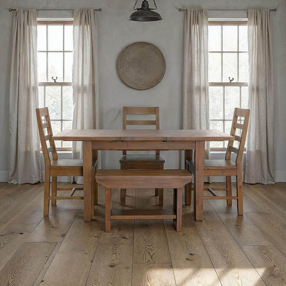 LH Home Irish Coast Small Extension Dining Table (47"/62") - Sundried