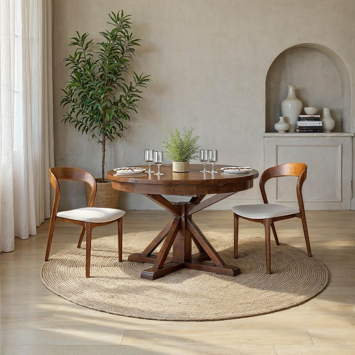 LH Home Irish Coast Round 47/63" Extension Dining Table - African Dusk