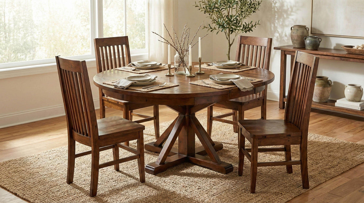 LH Home Irish Coast Round 47/63" Extension Dining Table - African Dusk