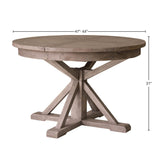 LH Home Irish Coast Round 47/63" Extension Dining Table - Rustic Sundried