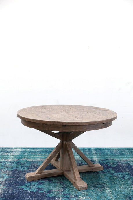LH Home Irish Coast Round 47/63" Extension Dining Table - Rustic Sundried