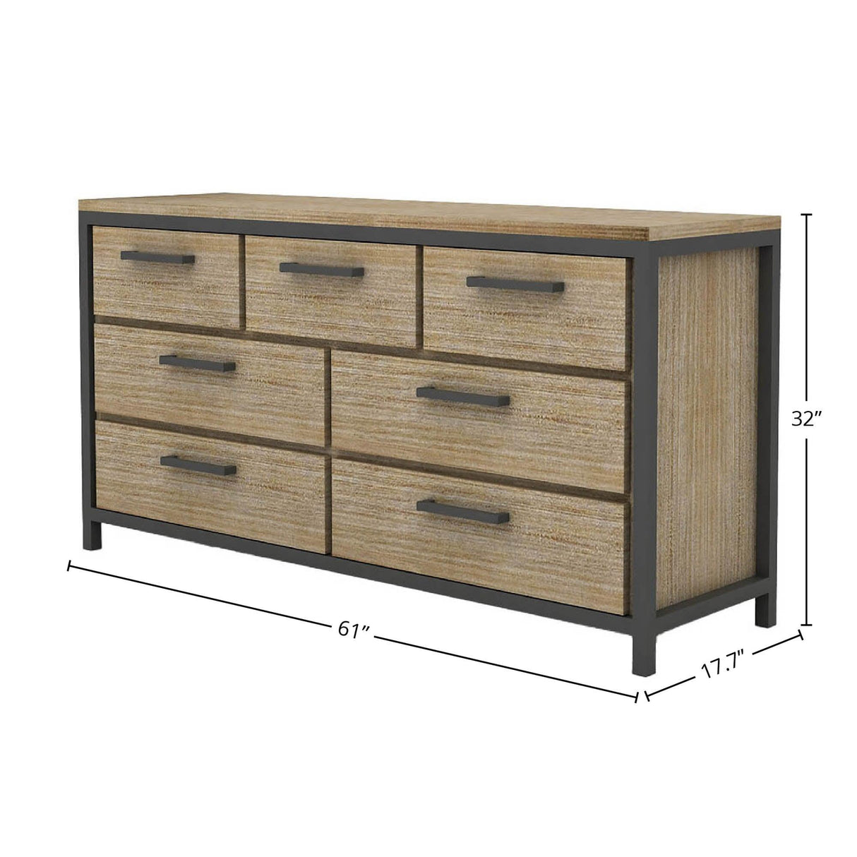 LH Home Irondale 7 Drawer Dresser