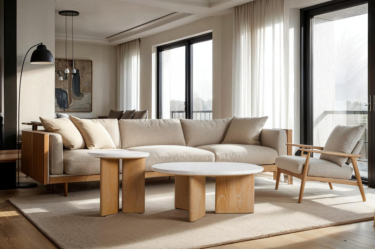 LH Home Infinity Coffee Table - Seashell Finish