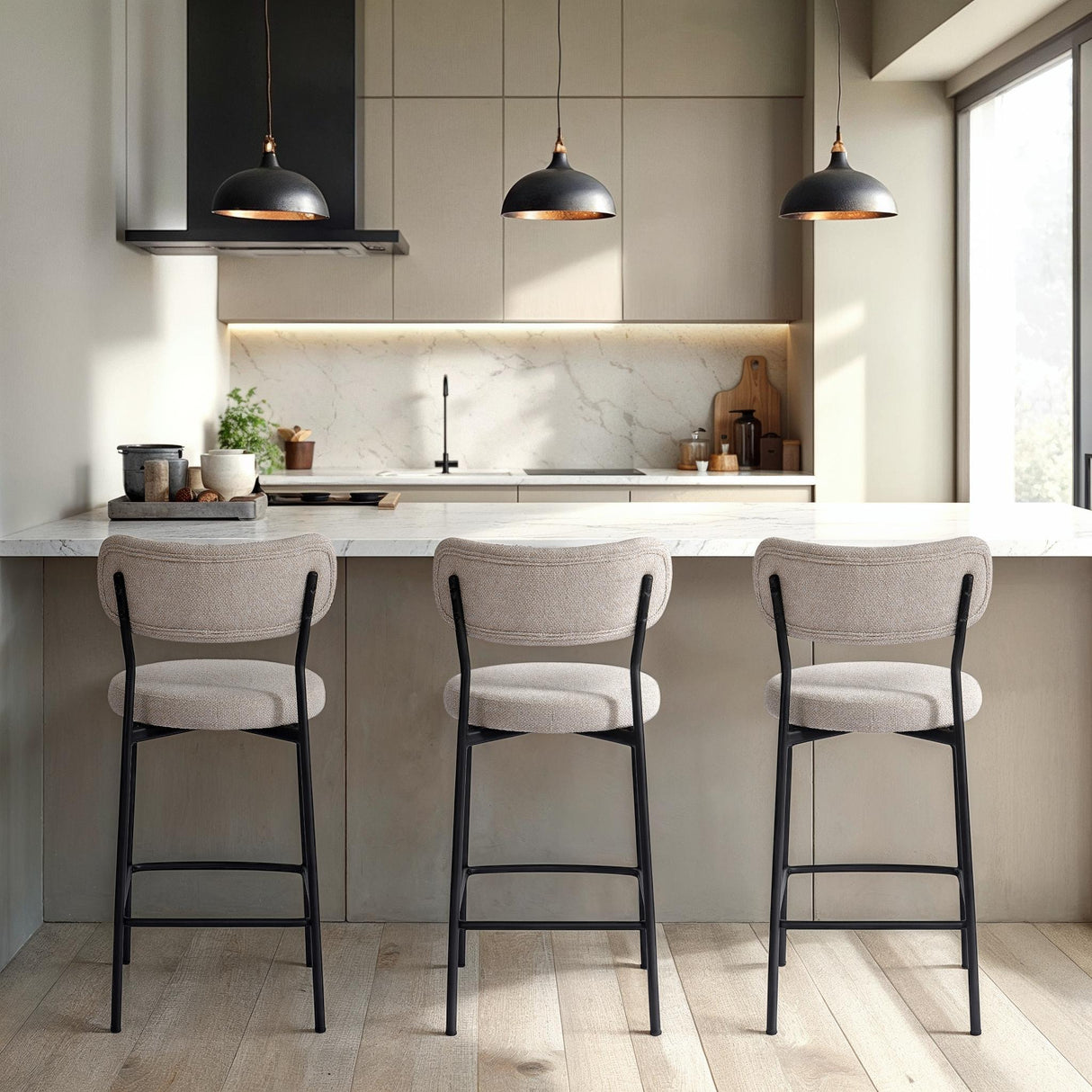 LH Home Kai Counter Stool - Bone White