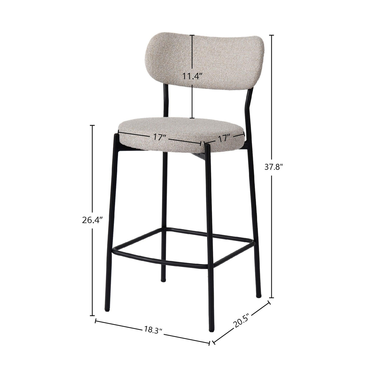 LH Home Kai Counter Stool - Bone White