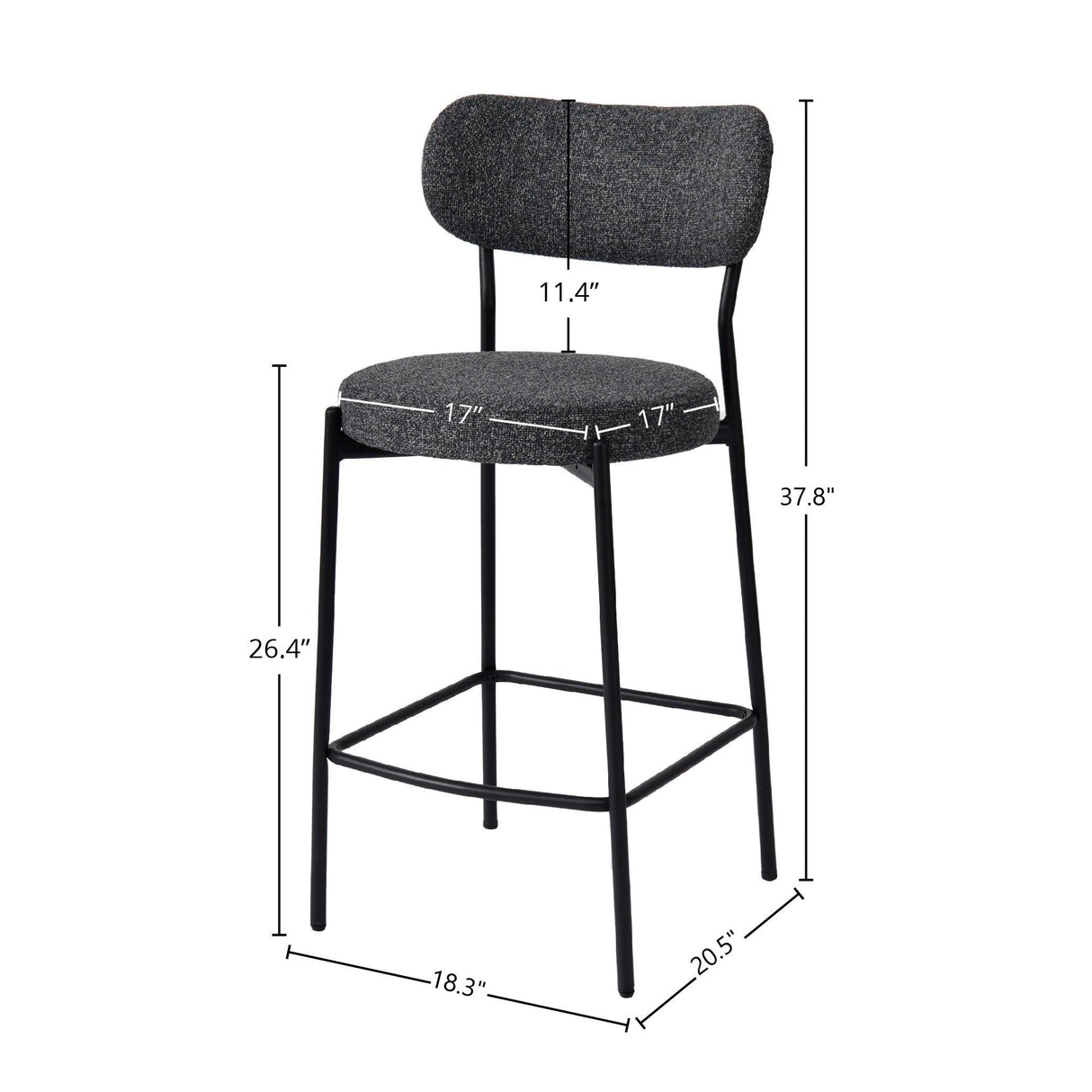 LH Home Kai Counter Stool - Chunky Grey