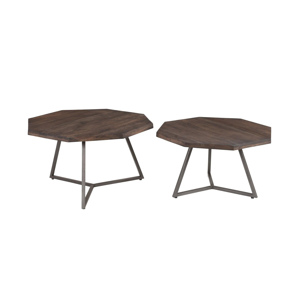 LH Home Loft Octagon Nesting Coffee Table, Set of 2 - Vinegar