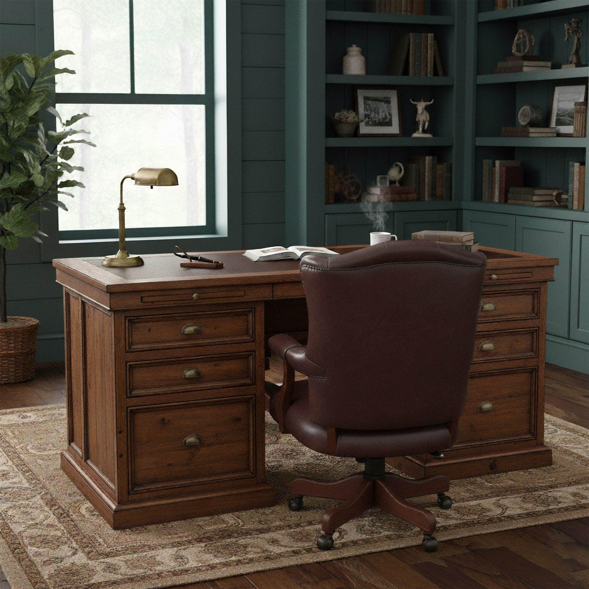 LH Home Lifestyle Double Desk - African Dusk