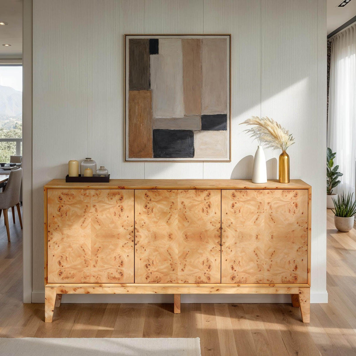 LH Home Mappa 3 Door Sideboard - Light Burl