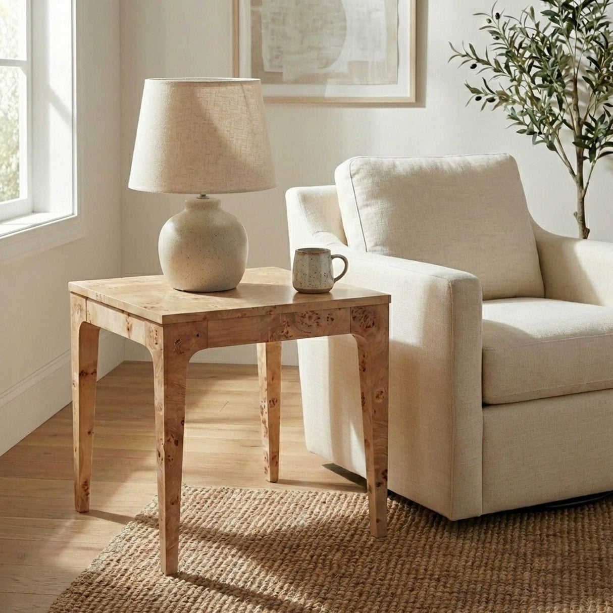 LH Home Mappa Side Table - Light Burl
