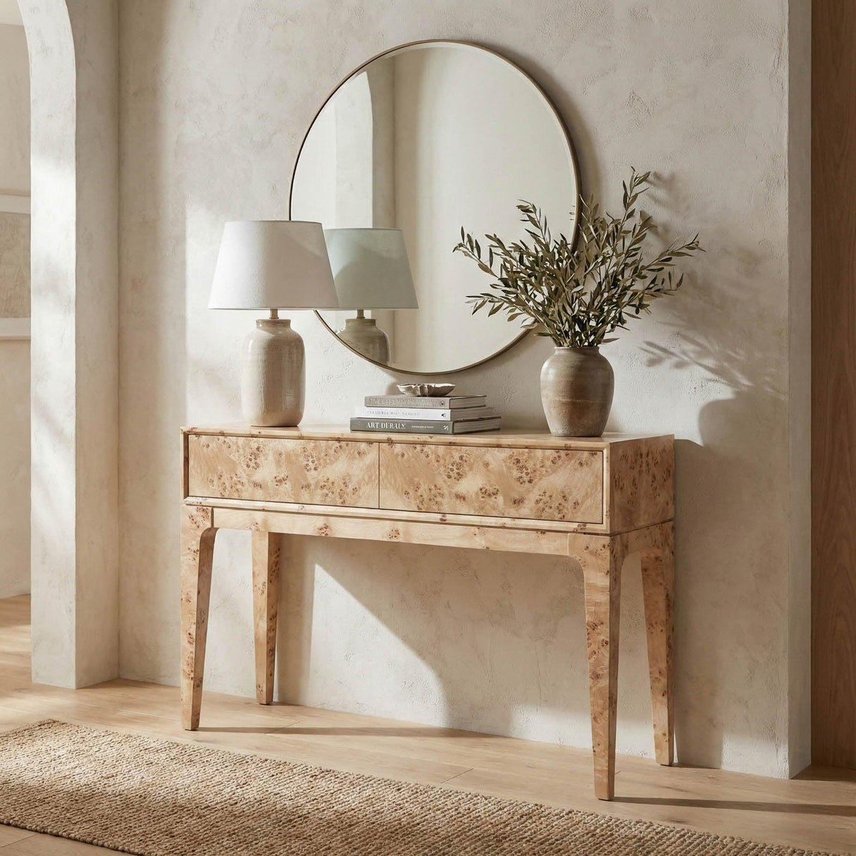 LH Home Mappa Console Table - Light Burl