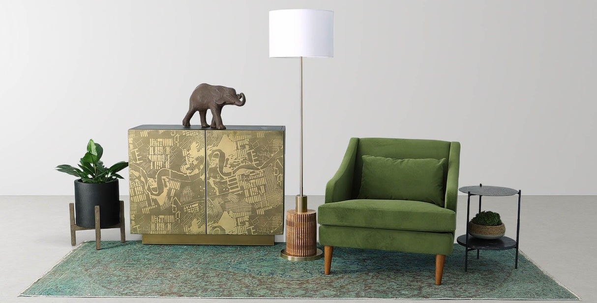 LH Home Missy Club Chair - Green Velvet