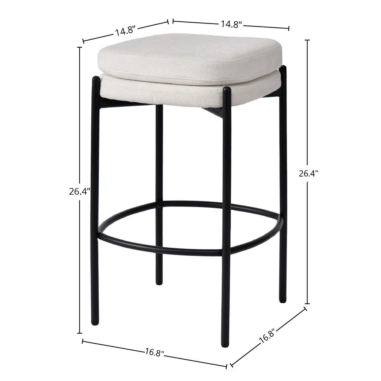 LH Home Nina Counter Stool - Oatmeal