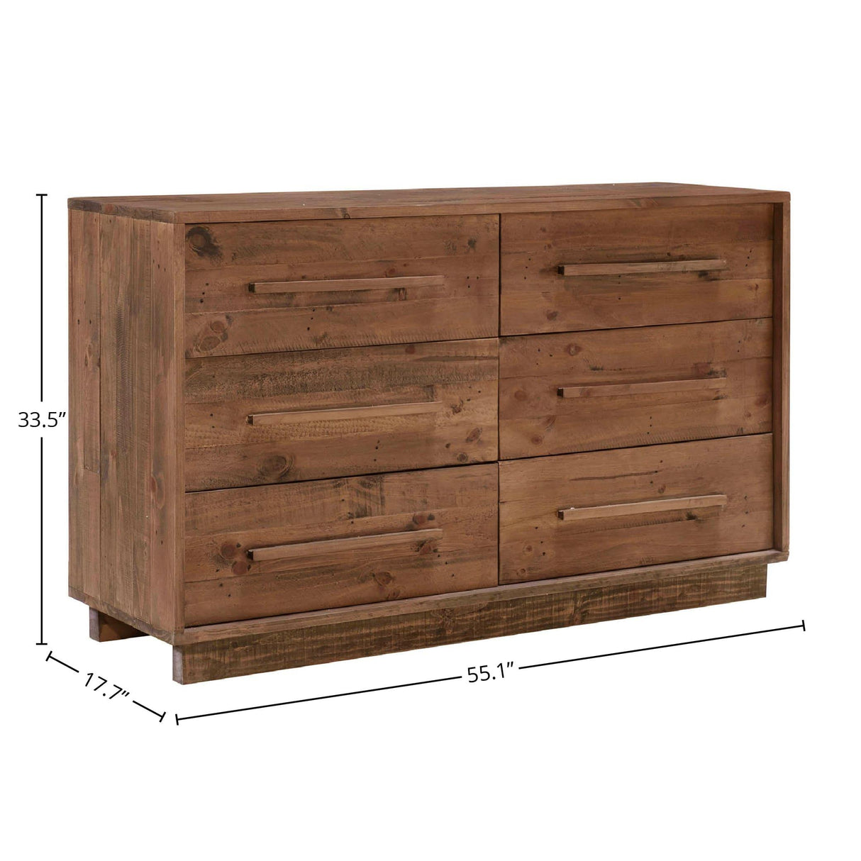 LH Home Nevada 6 Drawer Dresser - Dark Driftwood
