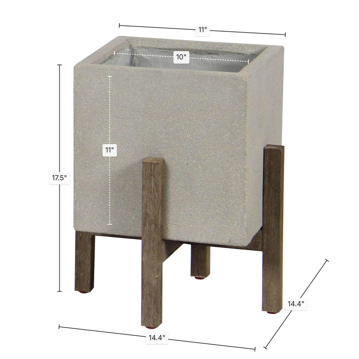 LH Home Patio Square Standing Pot - Natural Stone