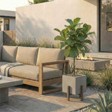 LH Home Patio Square Standing Pot - Natural Stone