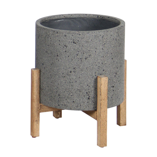 LH Home Patio Round Standing Pot - Grey Stone