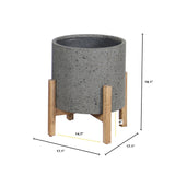 LH Home Patio Round Standing Pot - Grey Stone