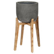 LH Home Patio Large Round Standing Pot - Grey Stone