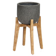 LH Home Patio Small Round Standing Pot - Grey Stone