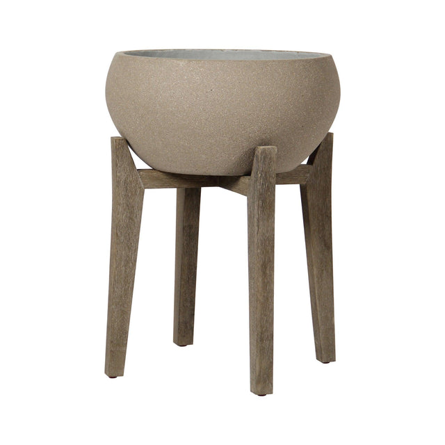 LH Home Patio Large Standing Urn - Brown Stone