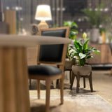 LH Home Patio Large Standing Urn - Brown Stone