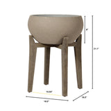 LH Home Patio Large Standing Urn - Brown Stone