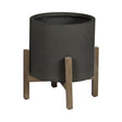 LH Home Patio Round Standing Pot Small - Black Stone