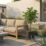 LH Home Patio Round Standing Pot Small - Black Stone