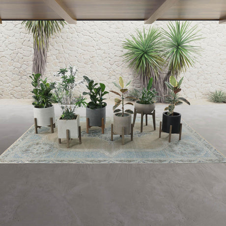 LH Home Patio Round Standing Pot Small - Brown Stone