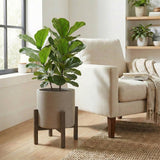 LH Home Patio Round Standing Pot Small - Brown Stone
